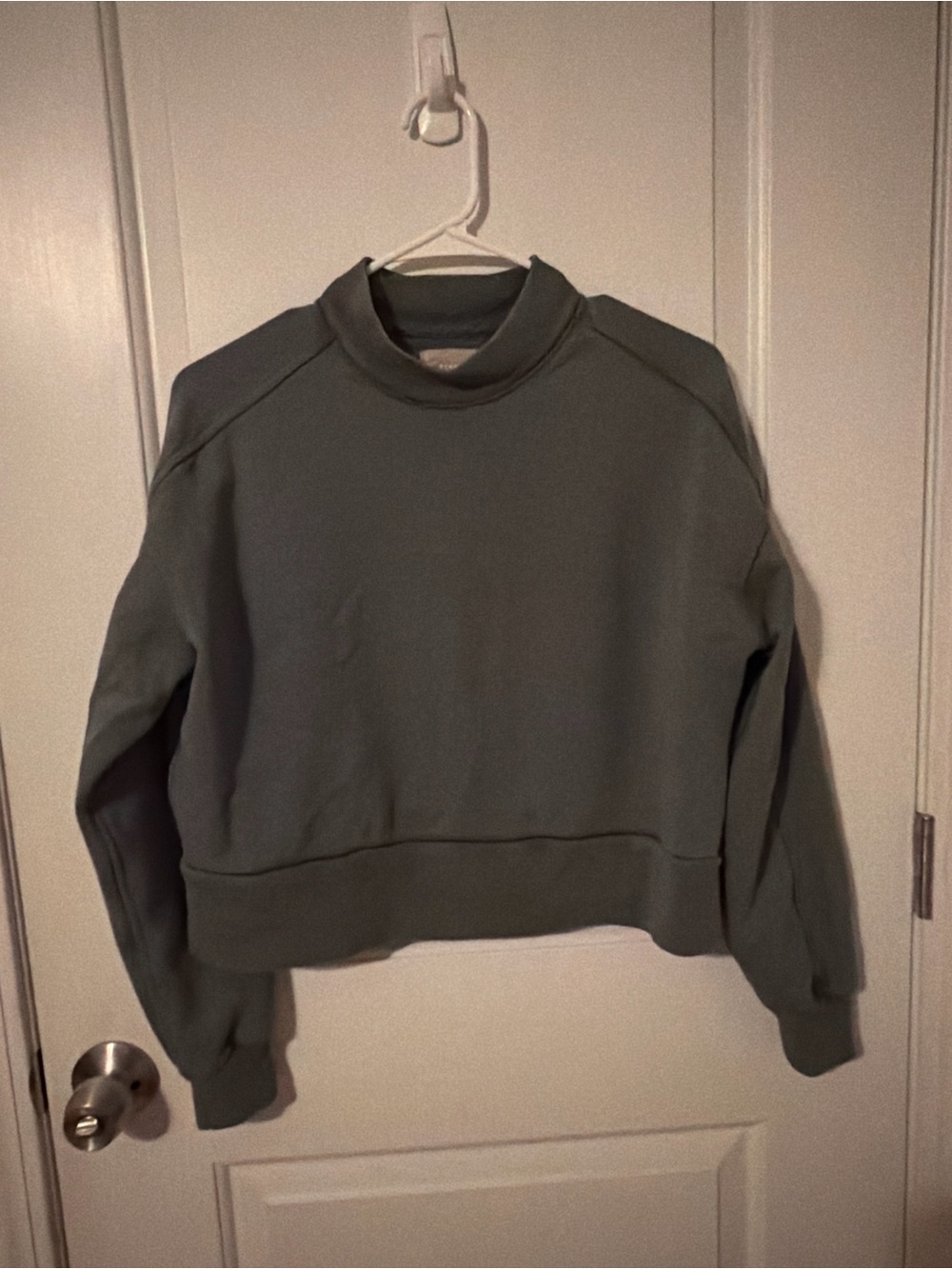 Everlane Olive Green Mock-Neck Sweatshirt